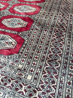 Tapete Bokhara Antigo De Lã Feito À Mão 350x250cm