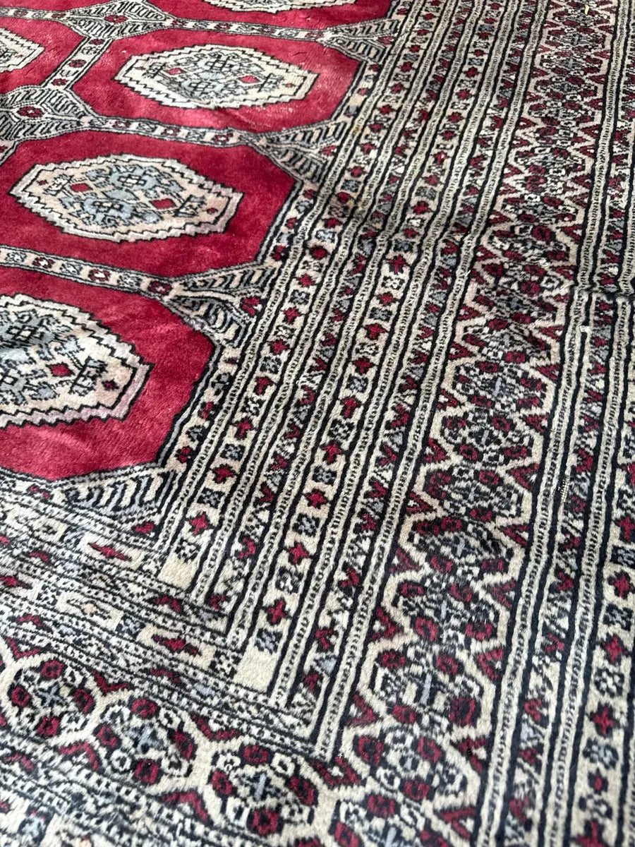 Tapete Bokhara Antigo De Lã Feito À Mão 350x250cm