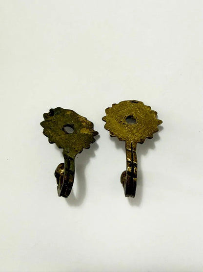 Par De Ganchos Antigos Em Metal Flor 4,5cm