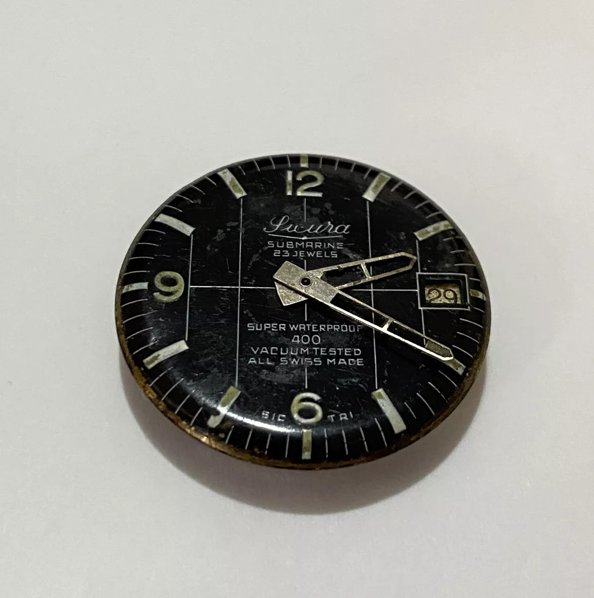 Relógio Antigo Sicura Submarine 400 23 Jewels -maquina Peças