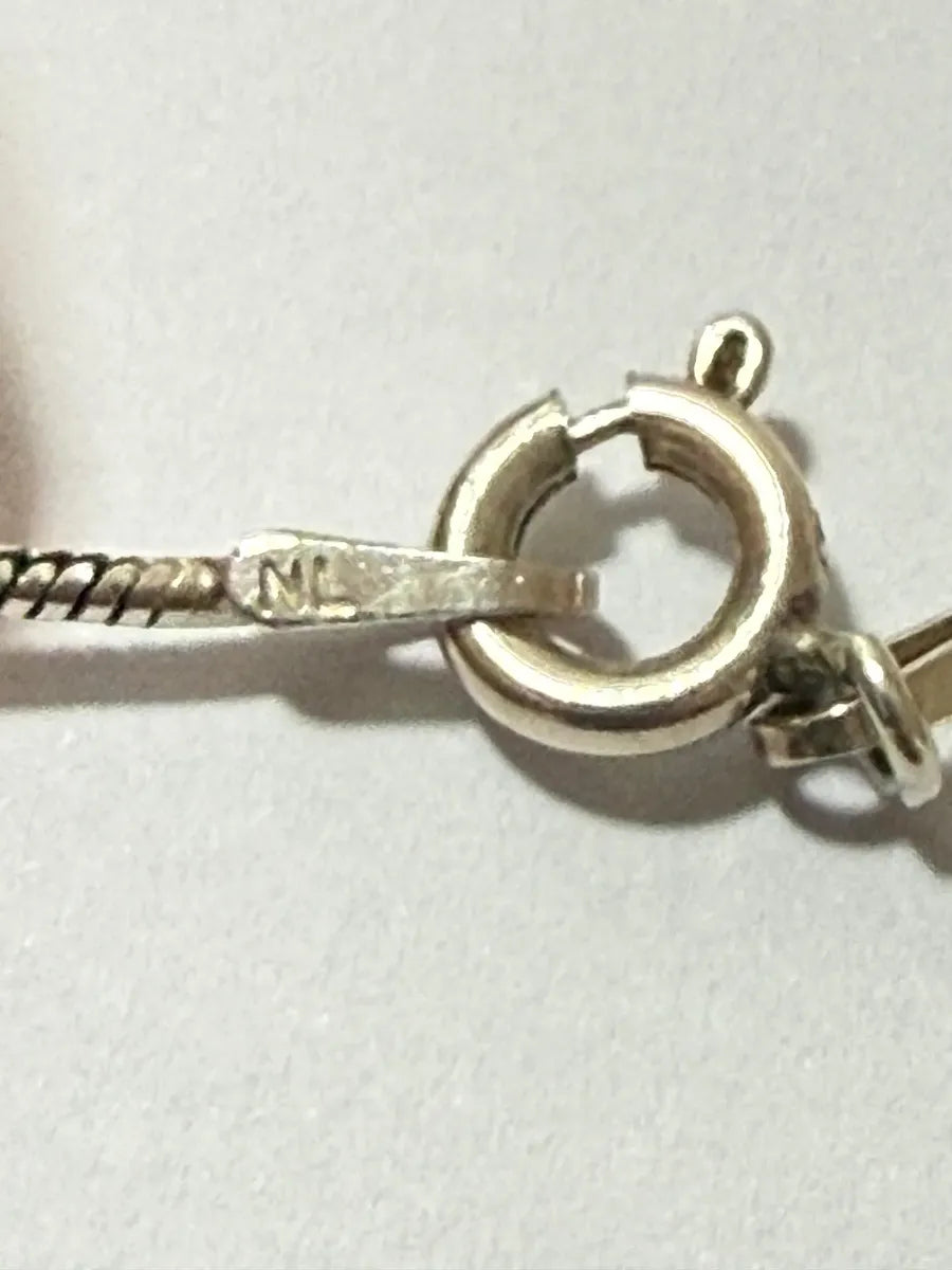 Colar Vintage Prata 925 Com Pingente Pérola Branca