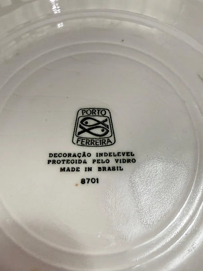 Antigo Prato Cerâmica Porto Ferreira Geométrico / Ornamental