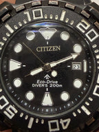 Relógio Citizen Eco Drive Divers 200m Preto Funcionando Preto