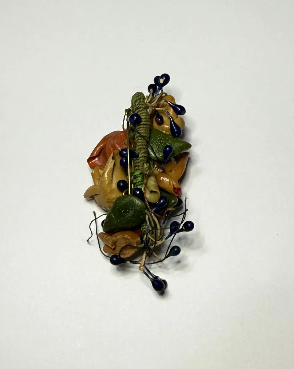 Broche Antigo Floral Rosas Artesanal Anos 60/70