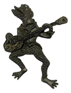 Broche Antigo Sapo Guitarra Com Pedra Azul Cor Prata