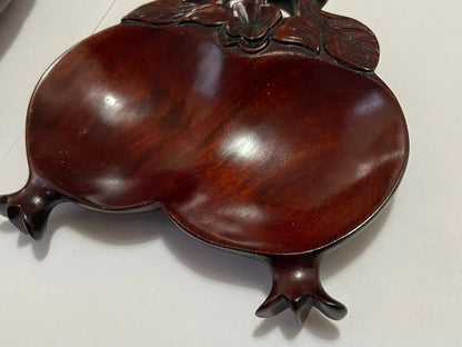 Par De Tigelas Chinesas Antigas Em Madeira Nobre Esculpida