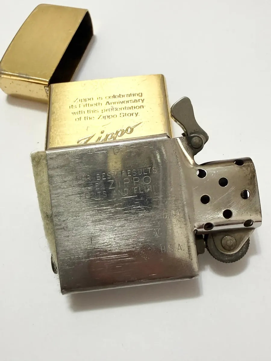 Isqueiro Antigo Zippo Comemorativo 50 Anos Caixa Original