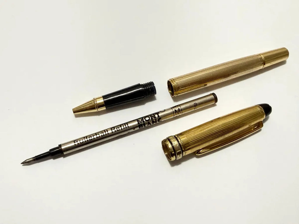 Caneta Antiga Montblanc Meisterstuck Dourada Rollerball