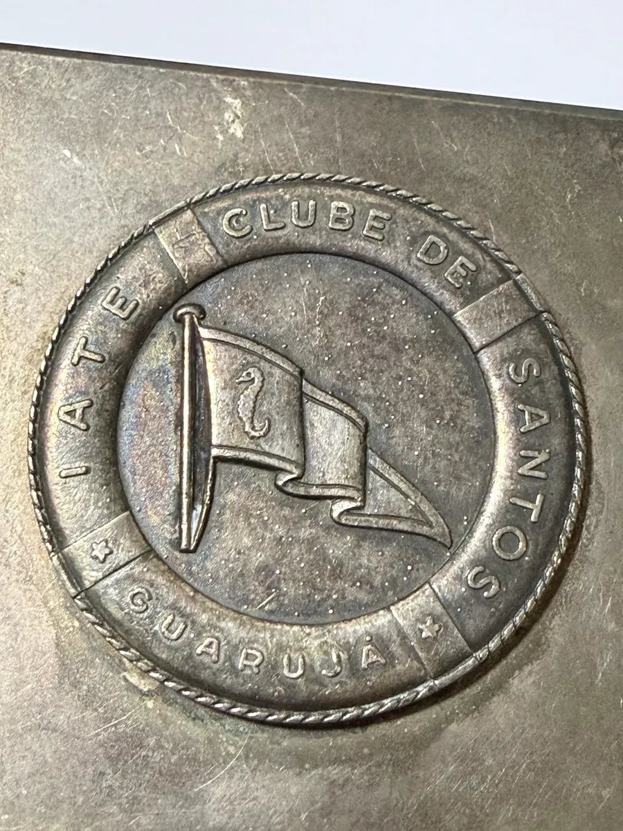 Troféu Antigo Iate Clube De Santos Caça Submarina 1974 Prata