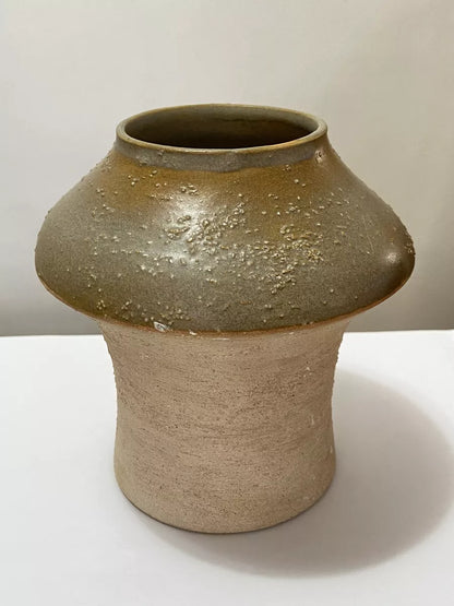 Vaso Antigo De Cerâmica Artesanal Rustico Esmaltado