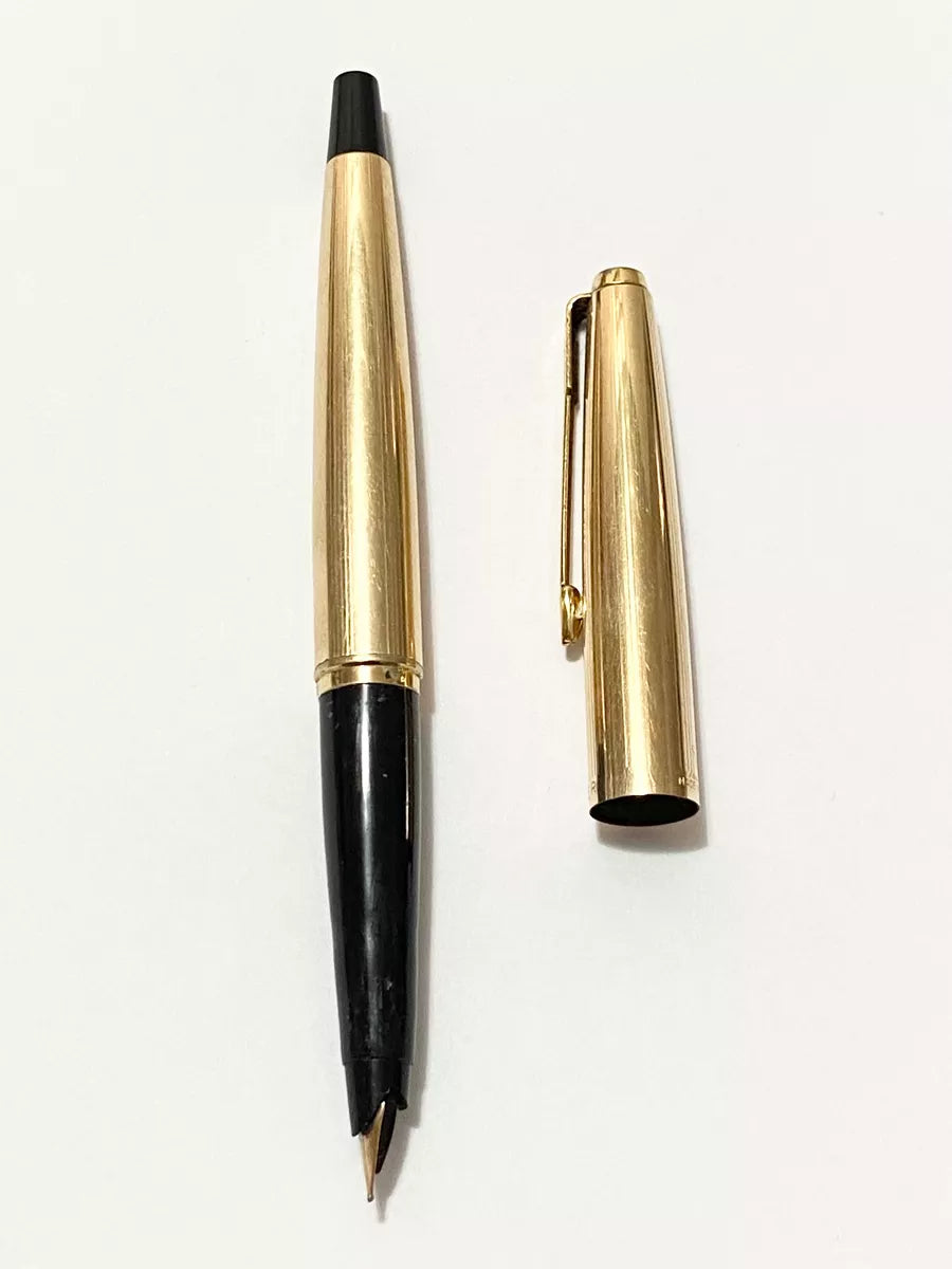 Antiga Caneta Tinteiro Parker Made In Usa Ouro 12k 1/10