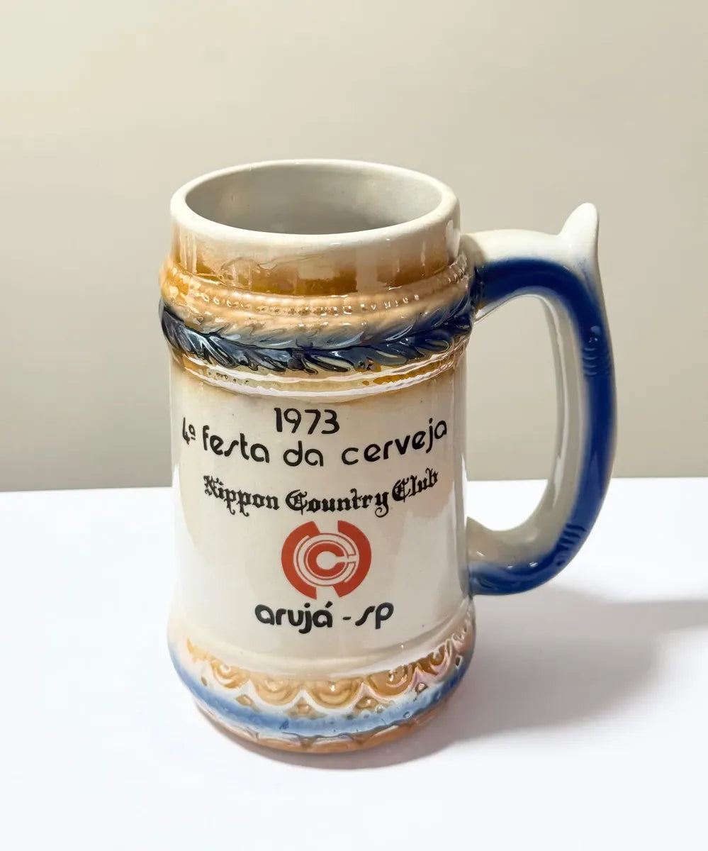 Caneca Antiga Em Cerâmica Festa Da Cerveja 1973 Arujá Sp