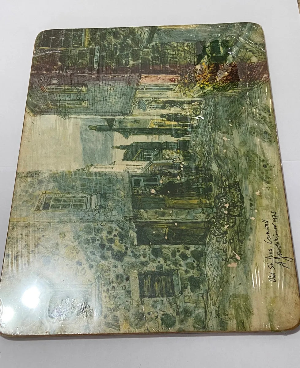 Placa Antiga Inglesa Arte De Alex Jawdokimow 1973 Cornualha Inglaterra Antiga