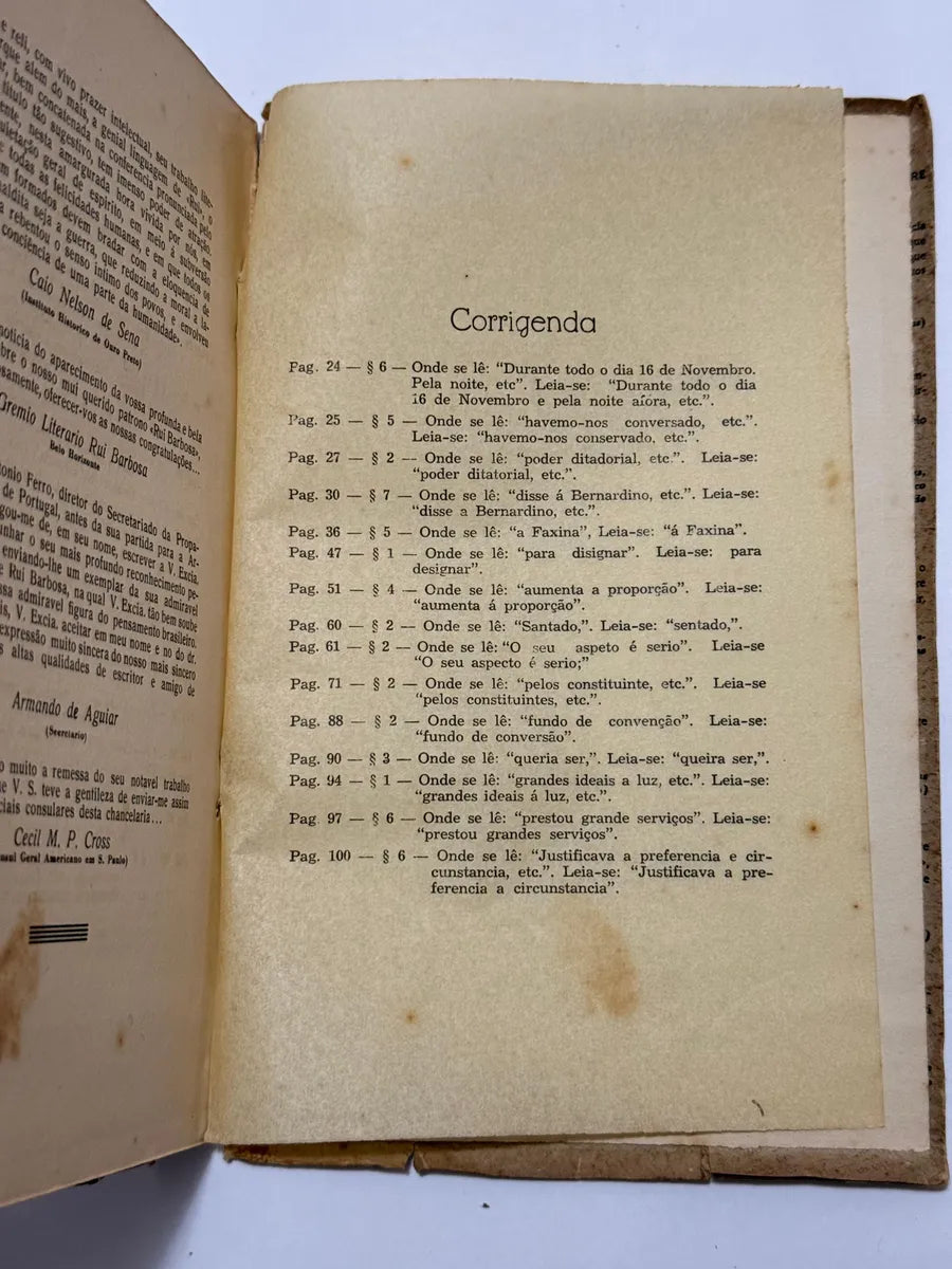 Livro Autografado Bernardino De Campos - Tavares Pinhão 1941