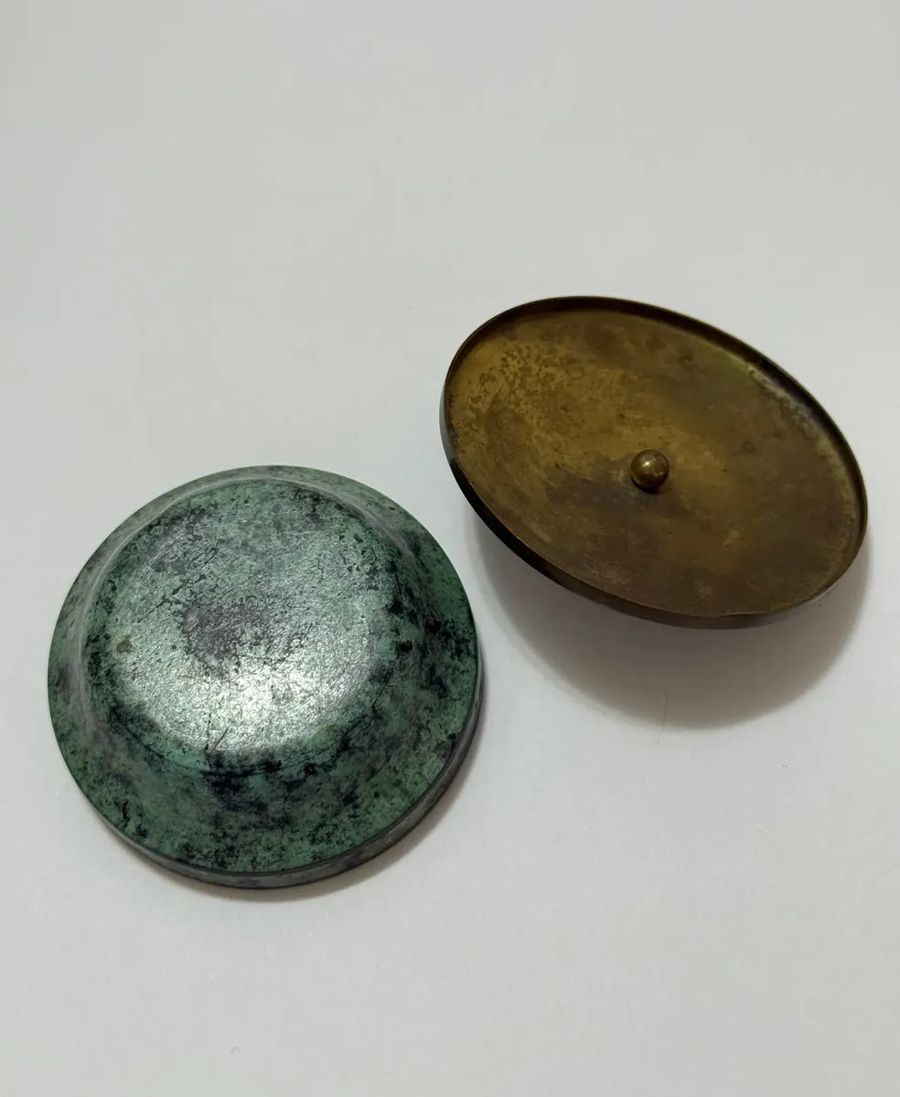 Caixa Porta Joias Antiga Art Nouveau Bronze Flores