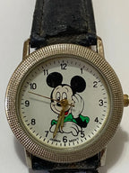 Relógio Antigo Disney Mickey Mouse No.m110 Japan Movt Water Prateado