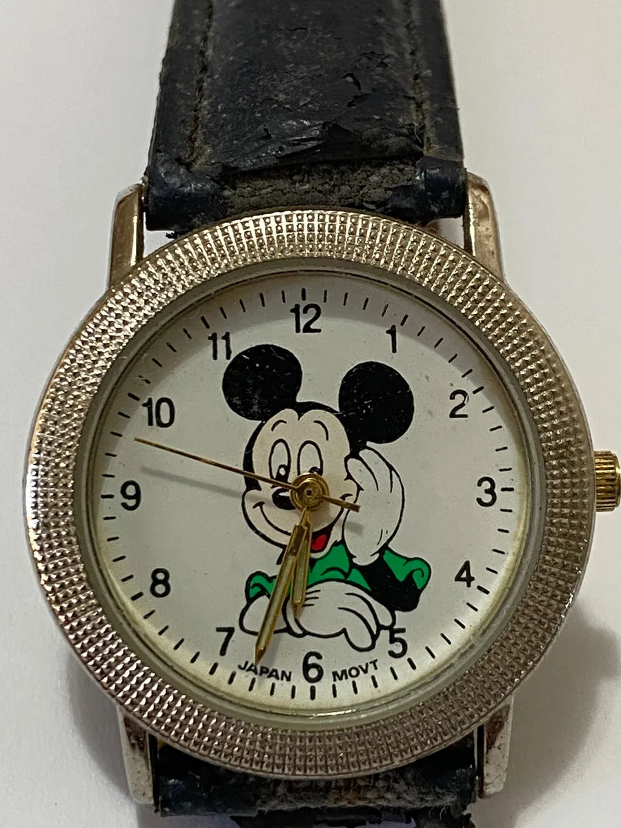 Relógio Antigo Disney Mickey Mouse No.m110 Japan Movt Water Prateado