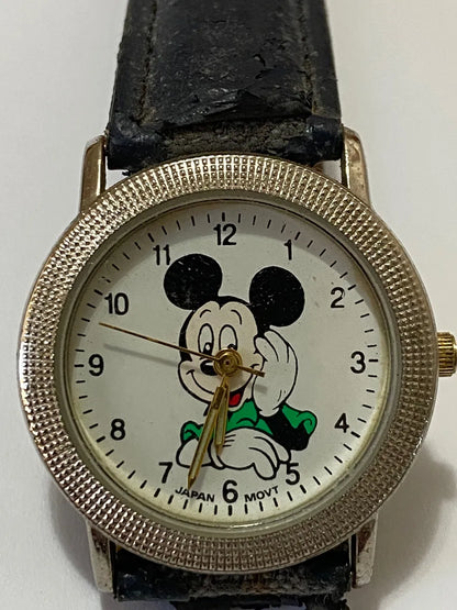 Relógio Antigo Disney Mickey Mouse No.m110 Japan Movt Water Prateado