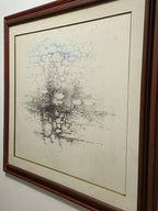 Quadro Gravura Abstrata Numerada Assinada Claude Loriou Única Marrom