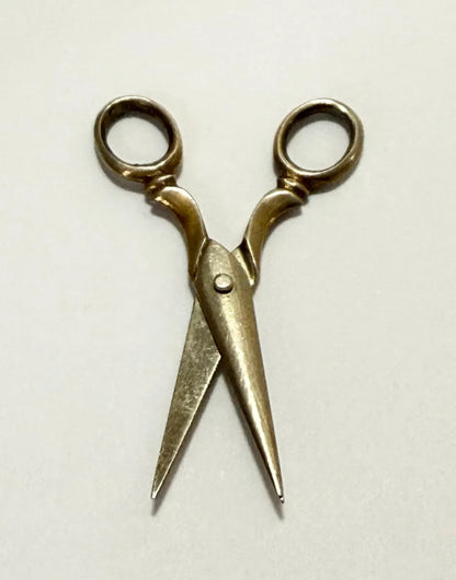 Tesoura Miniatura Antiga Prata 3,5cm