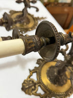 Arandelas Antigas Em Bronze 3 Braços Estilo Luís Xv Par