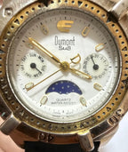 Relógio Dumont Saab Antigo Quartz Fase Da Lua Japan