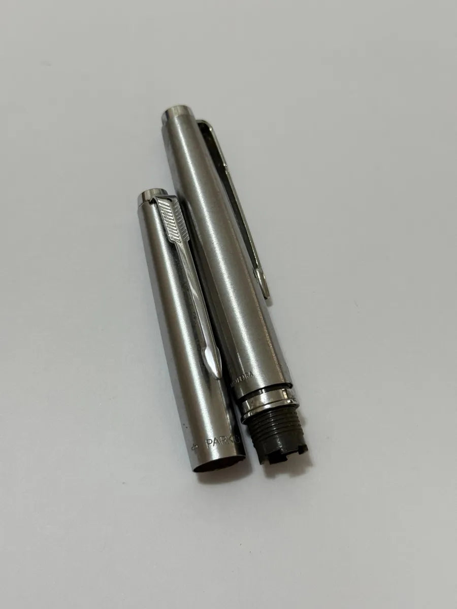 2 Tampas Originais De Caneta Parker Antiga Aço Prateado