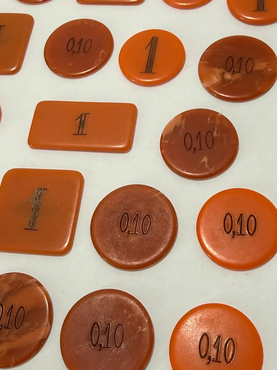 Fichas Antigas Galalite Lote Variado 0,10 E 1 Jogo