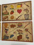 Cartelas Antigas Loto / Bingo Ilustradas 4 Uni
