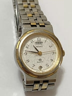 Relógio Antigo Seiko Day Date Quartz Japan Dourado E Prata