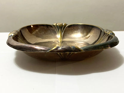 Antigo Centro De Mesa Em Metal Prateado