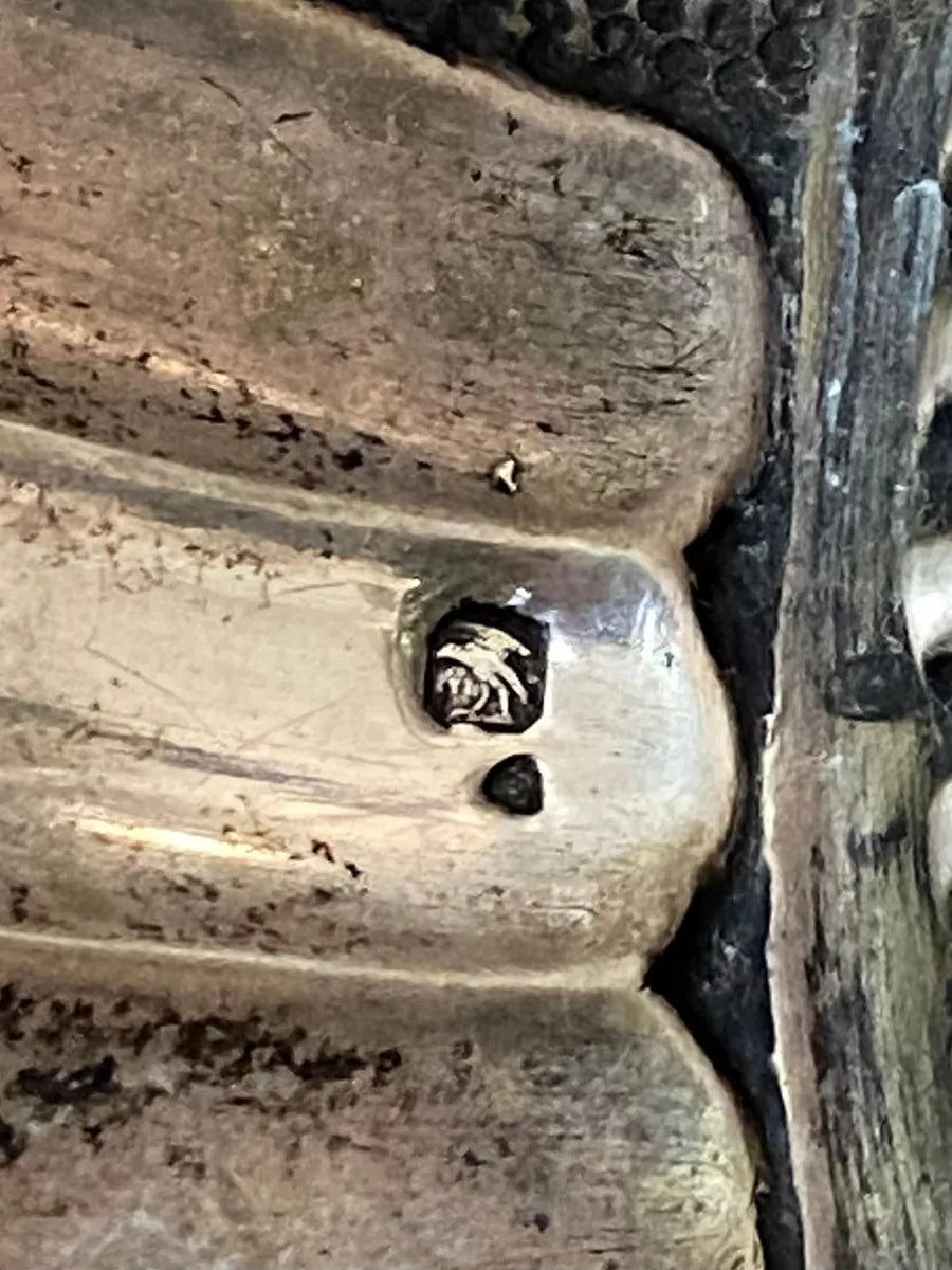 Cesta Fruteira Antiga em Prata portuguesa Contrastada Águia