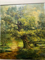 Quadro Antigo Paisagem Com Árvore Óleo S/ Tela Assinado