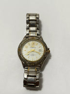 Relógio Antigo Cosmos Quartz 510am Prata E Dourado Prateado
