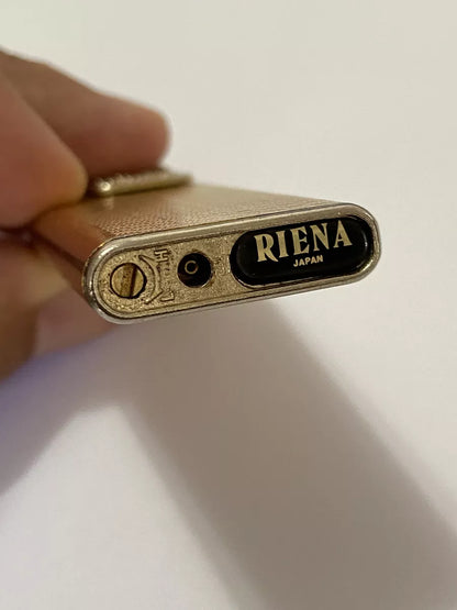 Isqueiro Antigo Japonês Riena Japan Dourado Brasão Leões