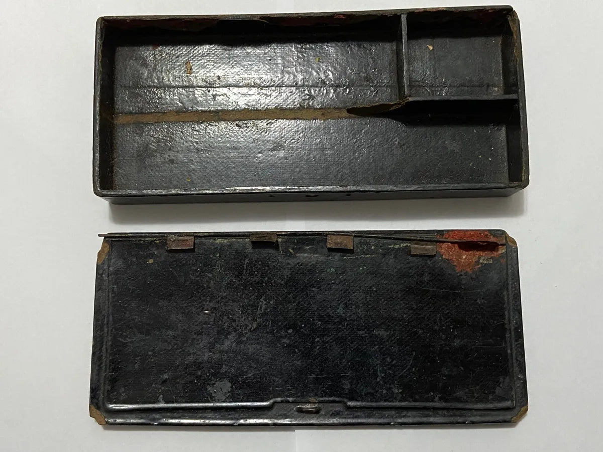 Caixa Antiga Oriental Em Laca Com Pintura