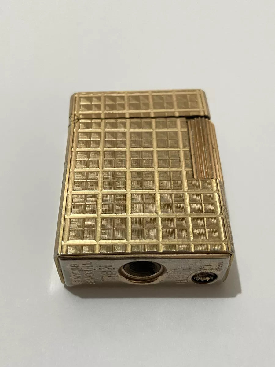 Isqueiro Antigo Klb Throne Butane Dourado