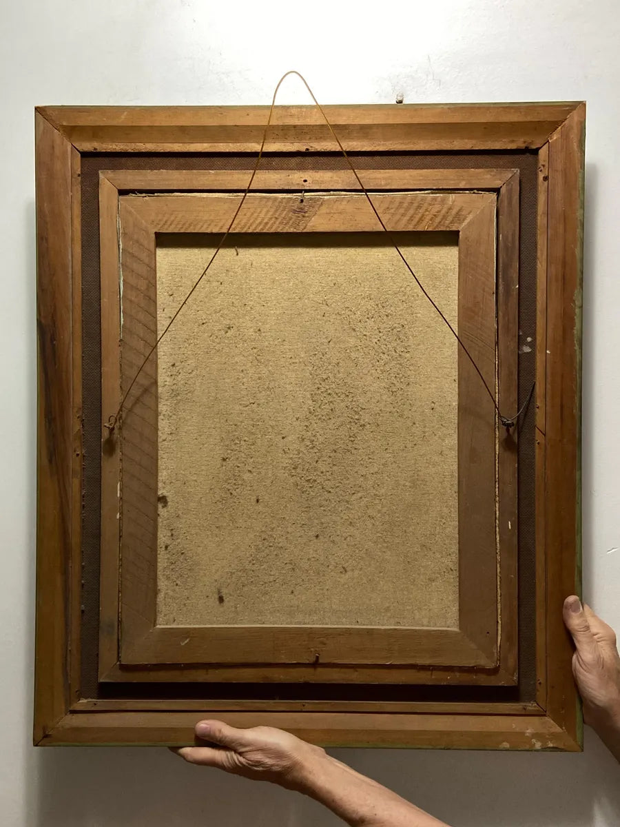 Josinaldo 81 - Quadro Antigo Óleo S/ Tela Cena Nordestina