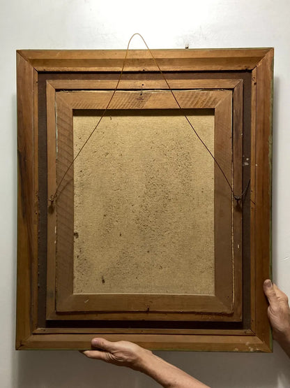 Josinaldo 81 - Quadro Antigo Óleo S/ Tela Cena Nordestina