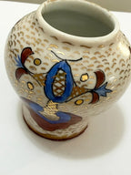 Vaso Mini Porcelana Antigo Pintado À Mão Assinado