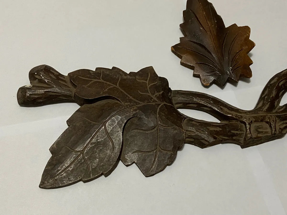 Peças Originais De Relógio Cuco Antigo - Madeira Entalhada