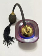 Perfumeiro Antigo Com Borrifador Art Decô Violeta E Azul