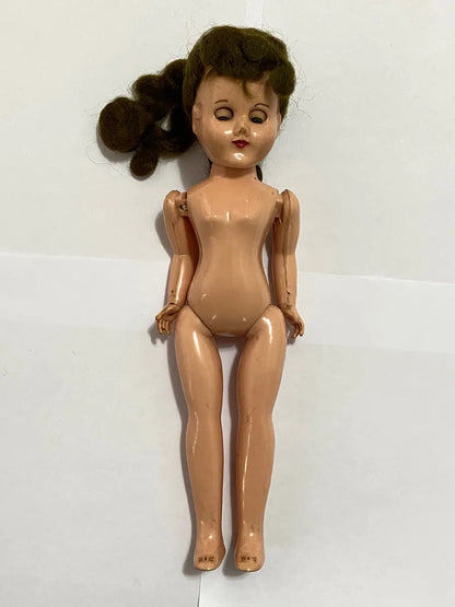 Boneca Antiga Olhos De Dormir Anos 50 C/ Roupa