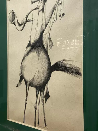 Quadro Antigo Aldemir Martins - Cangaceiro - Moldura E Vidro