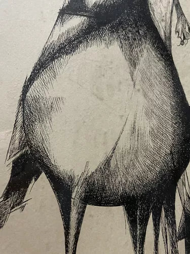 Quadro Antigo Aldemir Martins - Cangaceiro - Moldura E Vidro