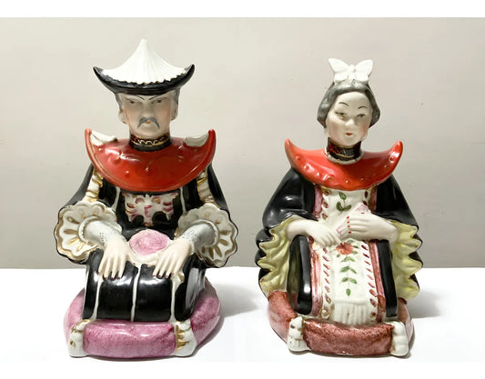 Estatuetas Antigas Em Porcelana Casal Oriental - Vieira de Castro