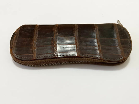 Estojo Antigo Couro Jacaré Raro Déc. 50