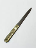 Faca Antiga Inox Cabo Madrepérola 18cm C/ Escrita