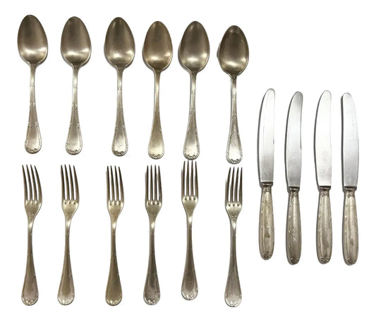 Faqueiro Antigo Fracalanza Modelo Lacinho 35 Peças Prateado