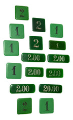 Fichas Antigas Galalite Verde Variada Jogo Lote 16